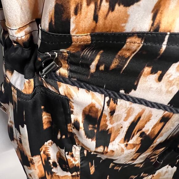 DEREK LAM BY DESIGN NATION Tunic Dress Drawstring Waist Black Beige/Tan Size XS - Picture 6 of 12